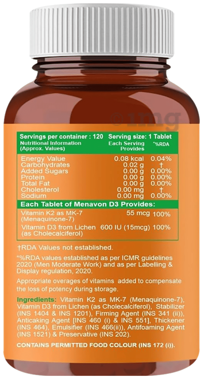 Carbamide Forte Menavon Vitamin D3+K2 120 Tablets