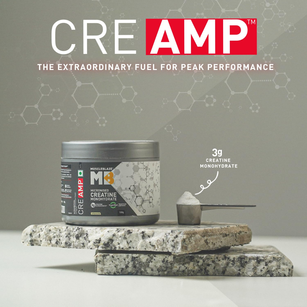 Muscleblaze Creatine Monohydrate CreAMP 250gm 80Serv image 5