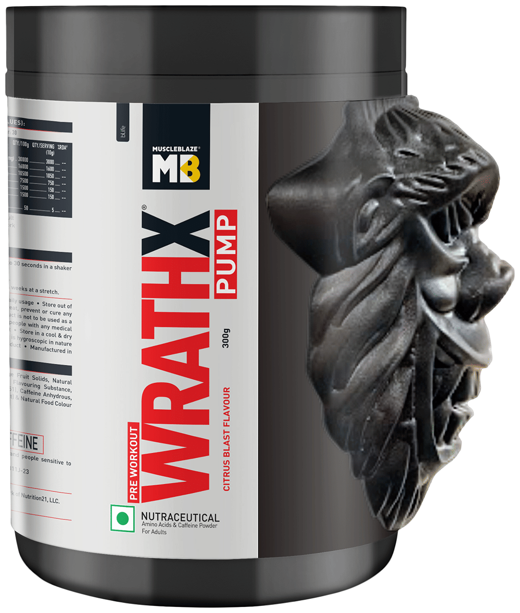 Muscleblaze Pre-Workout Wrathx Pump 300 Gm Citrus Blast - front