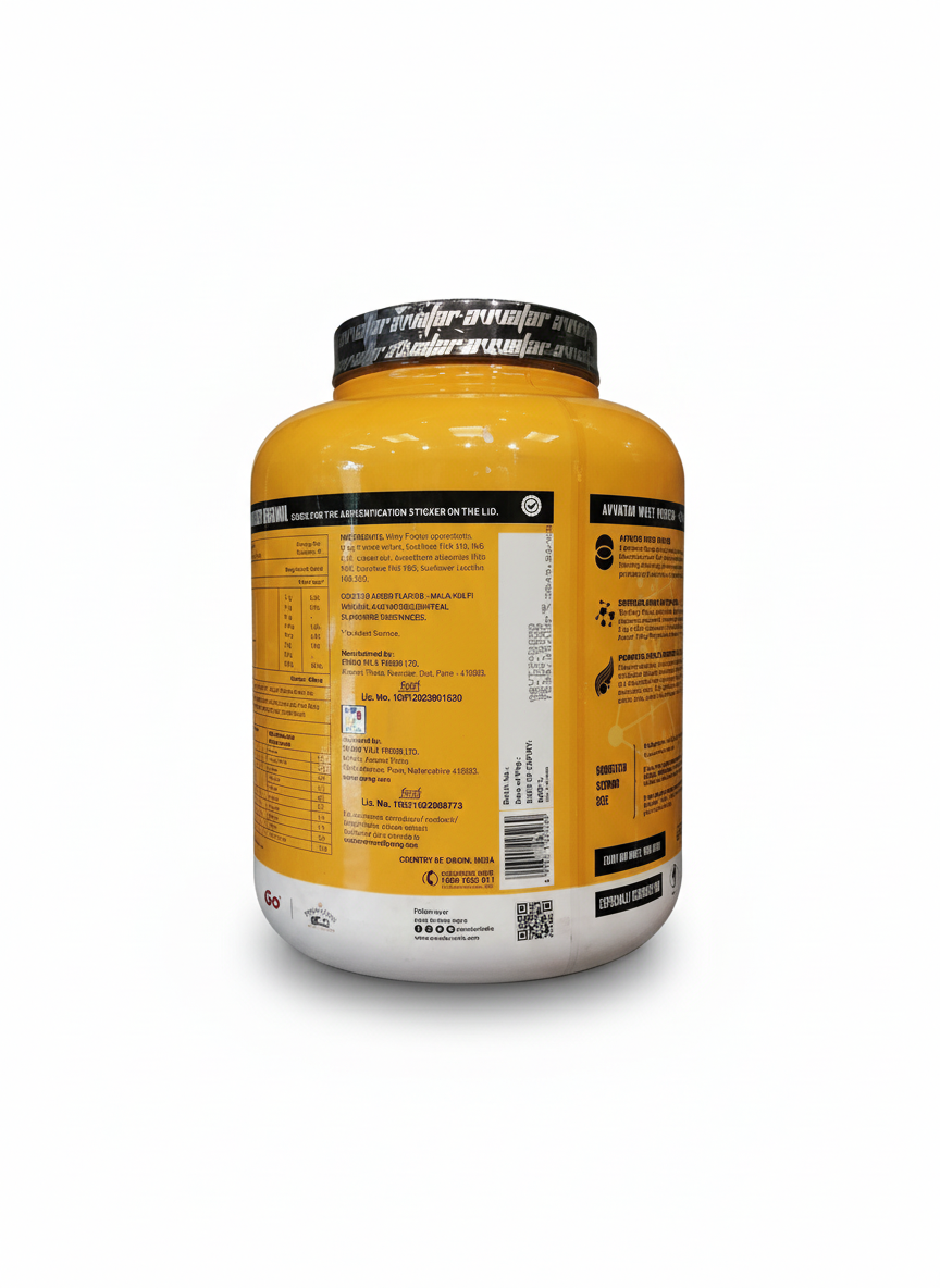Avvatar Whey Protein 2 Kg Malai Kulfi - back