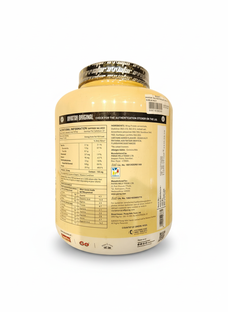 Avvatar 100% Performance Whey 2 Kg Malai Kulfi - back