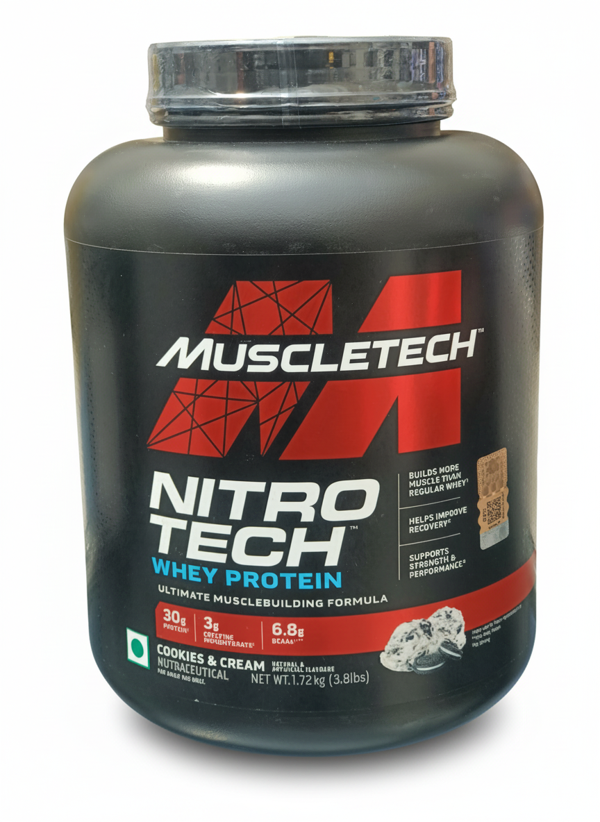 Muscletech Nitrotech Whey Protein 1.72 Kg Cookies & Cream - front