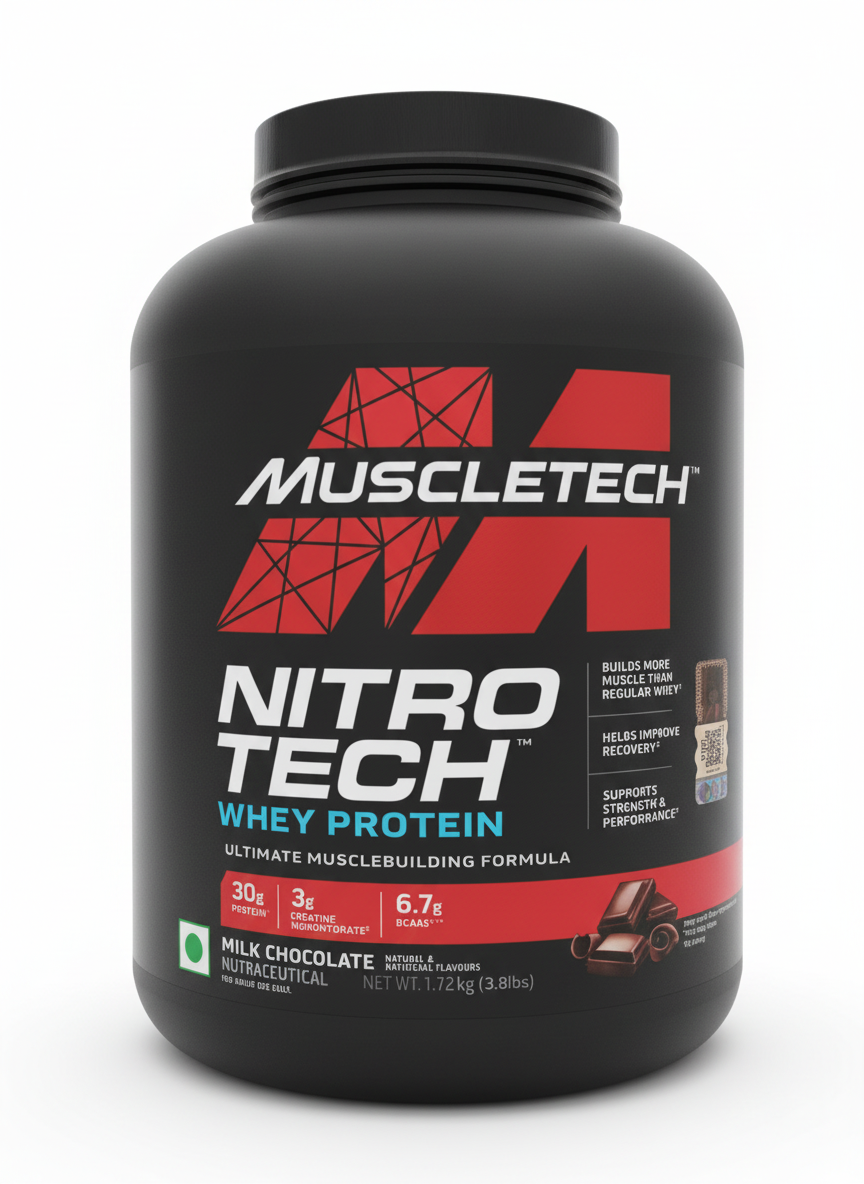 Muscletech Nitrotech Whey Protein 1.72 Kg Milk Chocolate - front