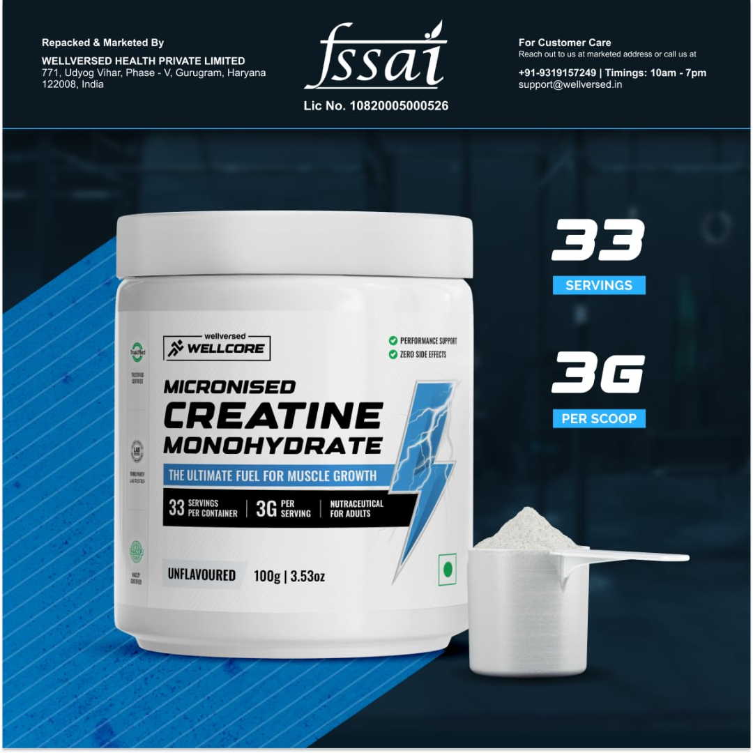 Wellcore Creatine Monohydrate 100gm (33 serv) image 4