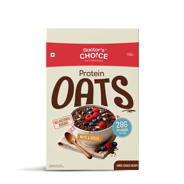 DOCTOR`S CHOICE PROTEIN OATS 750 GM DARK CHOCO BERRY