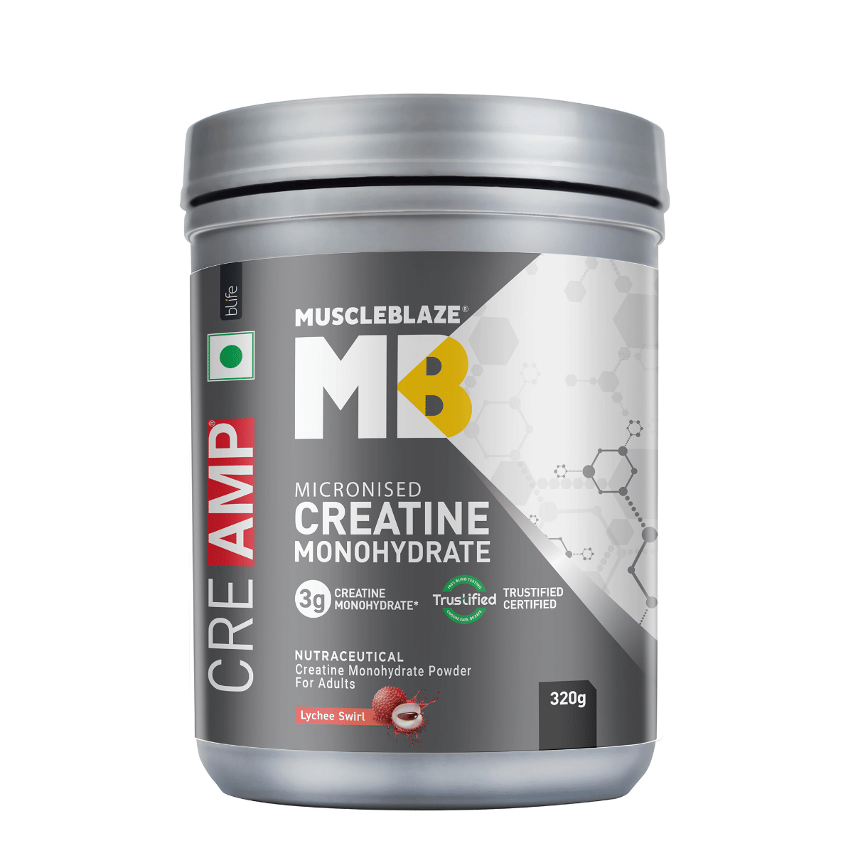 Muscleblaze Creamp Creatine 320 Gm Lychee Swirl - front