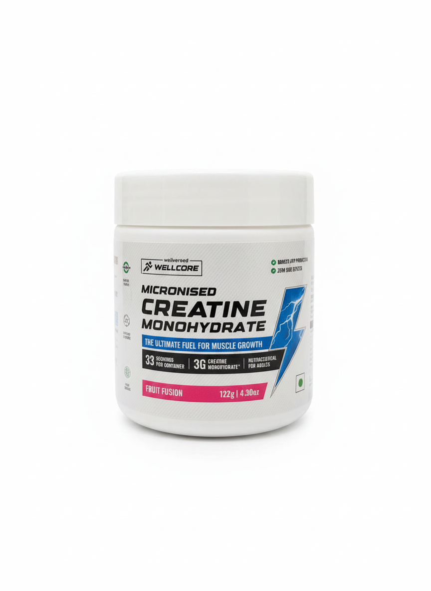 Wellcore Creatine Monohydrate 122 Gm Fruit Fusion - front