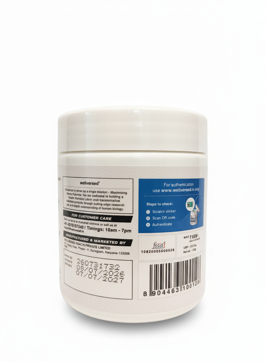 Wellcore Creatine Monohydrate 122 Gm Tropical Tango - back