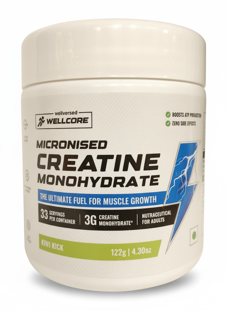 Wellcore Creatine Monohydrate 122 Gm Kiwi Kick - front