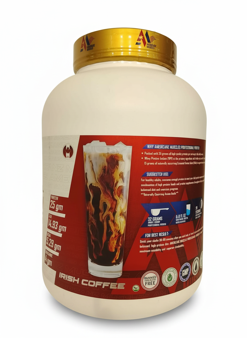 Americanz Muscles Professional Protein 2.27 Kg Irish Coffee - side