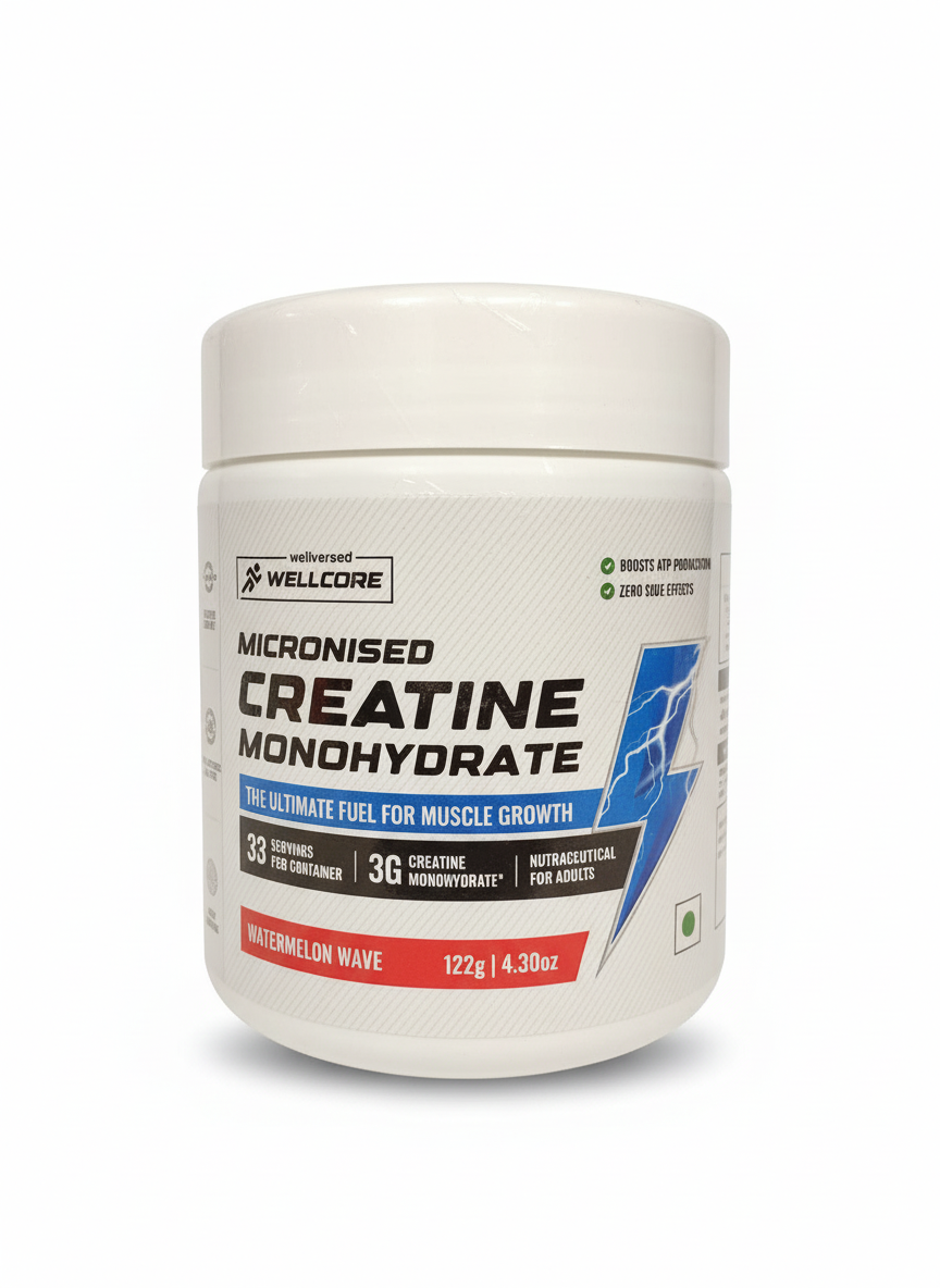 Wellcore Creatine Monohydrate 122 Gm Watermelon Wave - front