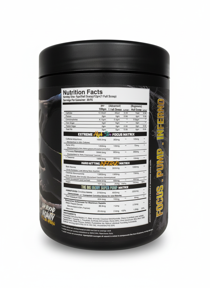 Blackbeast The Big Daddy Inferno Pre Workout 300 Gm Zombie Juice - side