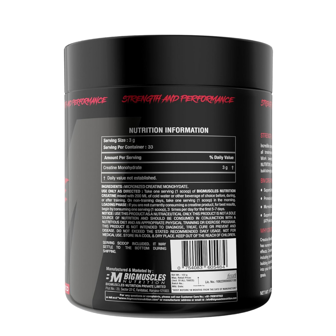 Bigmuscles Creatine 100 gms 33 Serv unflav image 2
