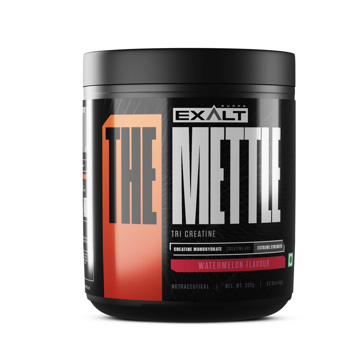 Exalt Supps The Mettle TRI Creatine | 300g | 100 Servings | Creatine Monohydrate | Creatine HCL | Faster Recovery | Extreme Strength (Watermelon)