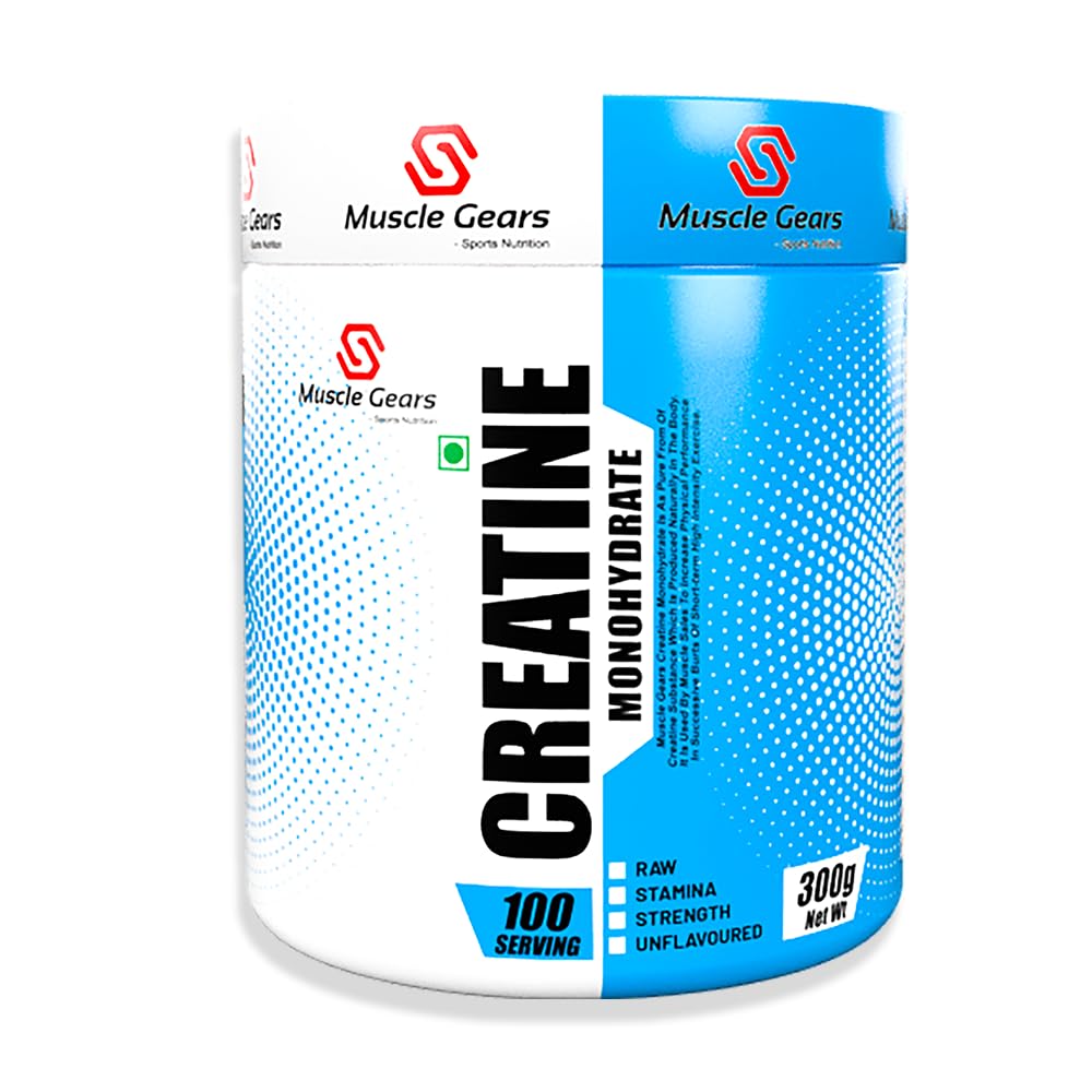 Muscle Gears Creatine Monohydrate's Pure Performance Boost & Unleash Your Potential | ISO & FSSAI Certified For Post-workout & Pre-workout Nutritional Food Supplements. (100 Servings.)