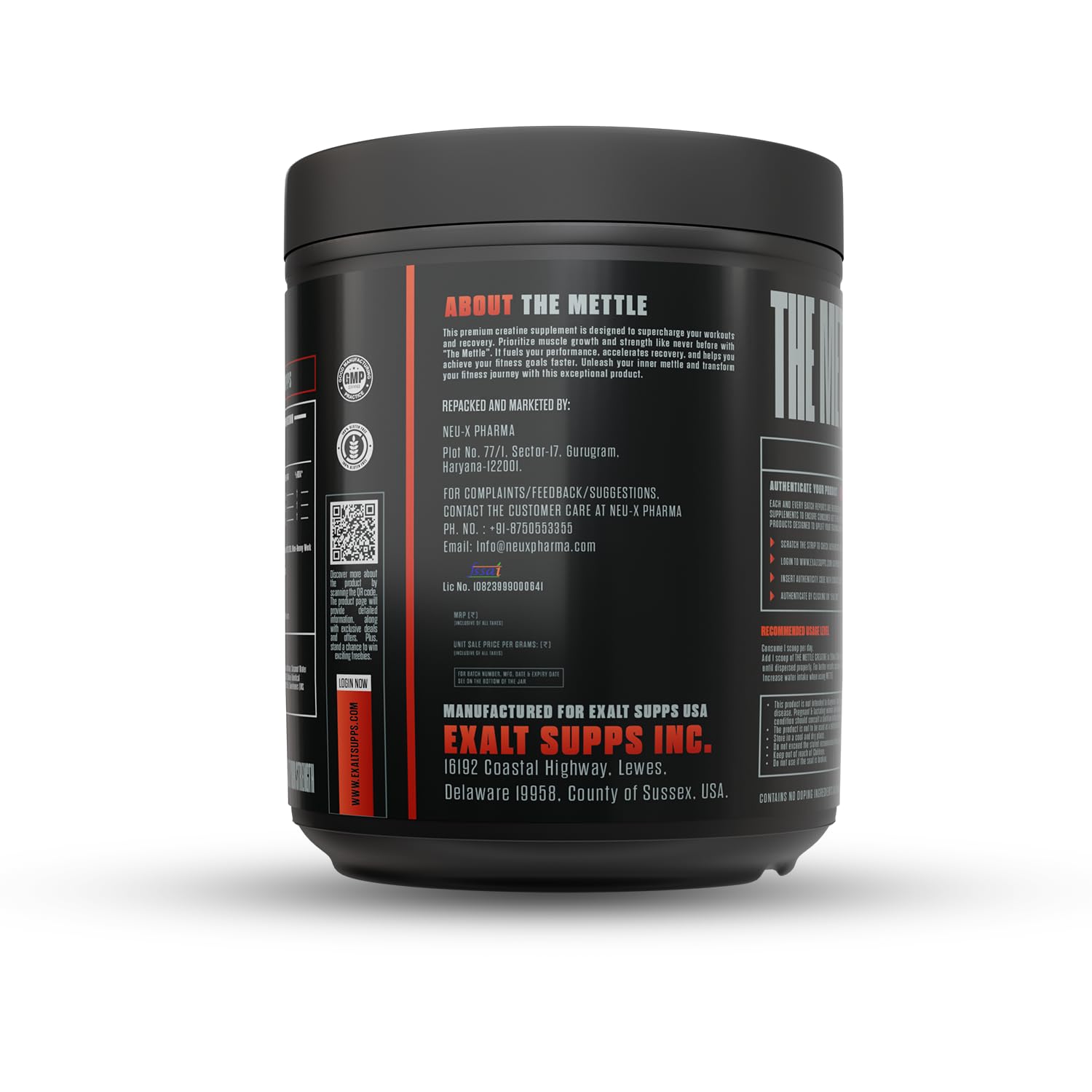Exalt Supps The Mettle TRI Creatine | 300g | 100 Servings | Creatine Monohydrate | Creatine HCL | Faster Recovery | Extreme Strength (Watermelon)
