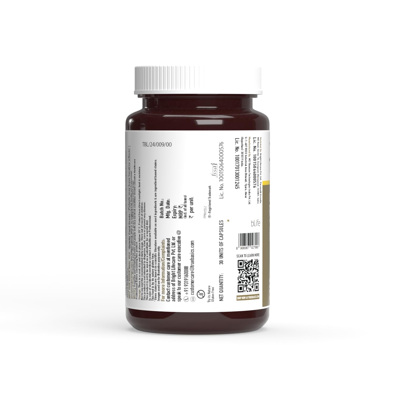 TrueBasics Omega 3 Fish Oil (30 Capsules) | Triple Strength with 1150mg Omega, 525mg EPA & 375mg DHA | For Healthy Heart, Eyes & Joints, 30 grams