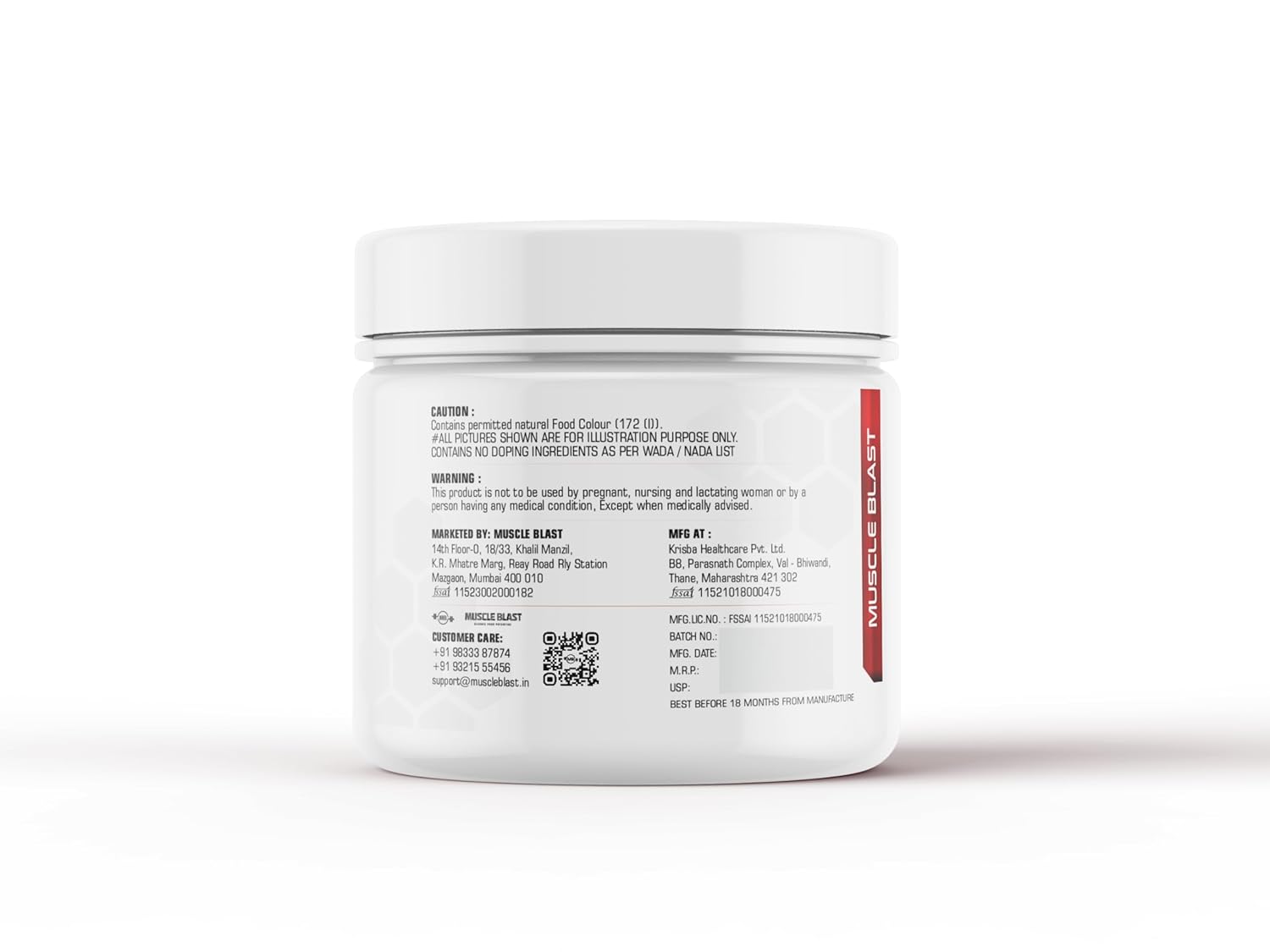 MUSCLE BLAST MICRONIZED CREATINE | CREATINE MONOHYRATE | IMPROVE RECOVERY | 3G CREATINE PER SERVING | (UNFLAVOURED) (100GM)