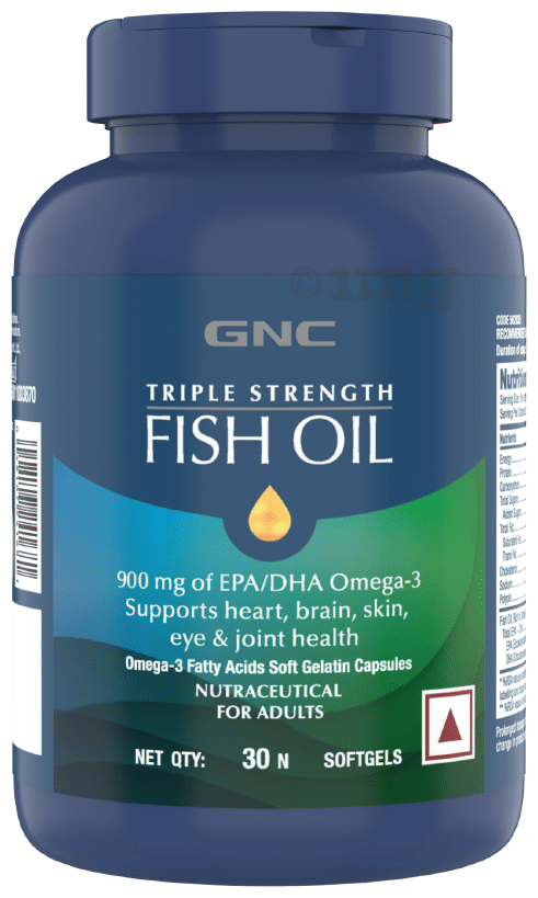 Gnc Triple Strength Fish Oil 30 Softgels - front