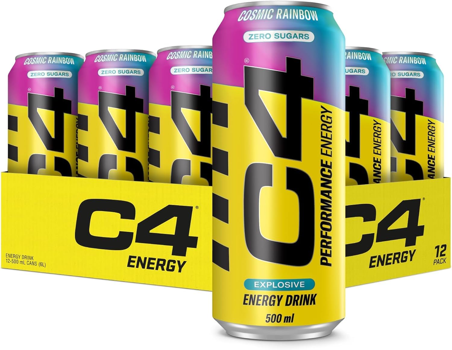 C4 Performance Energy Drink Cosmic Rainbow 500ml image 3