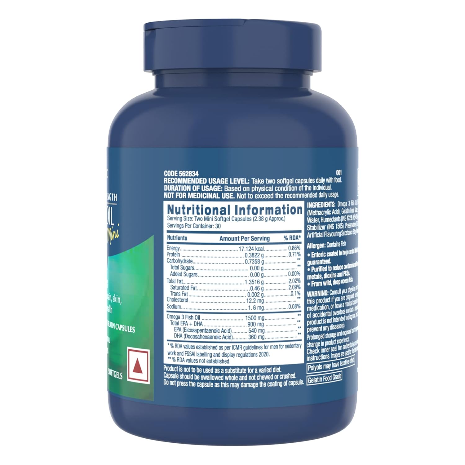 Gnc Fish Oil Triple Strength 60 soft gels