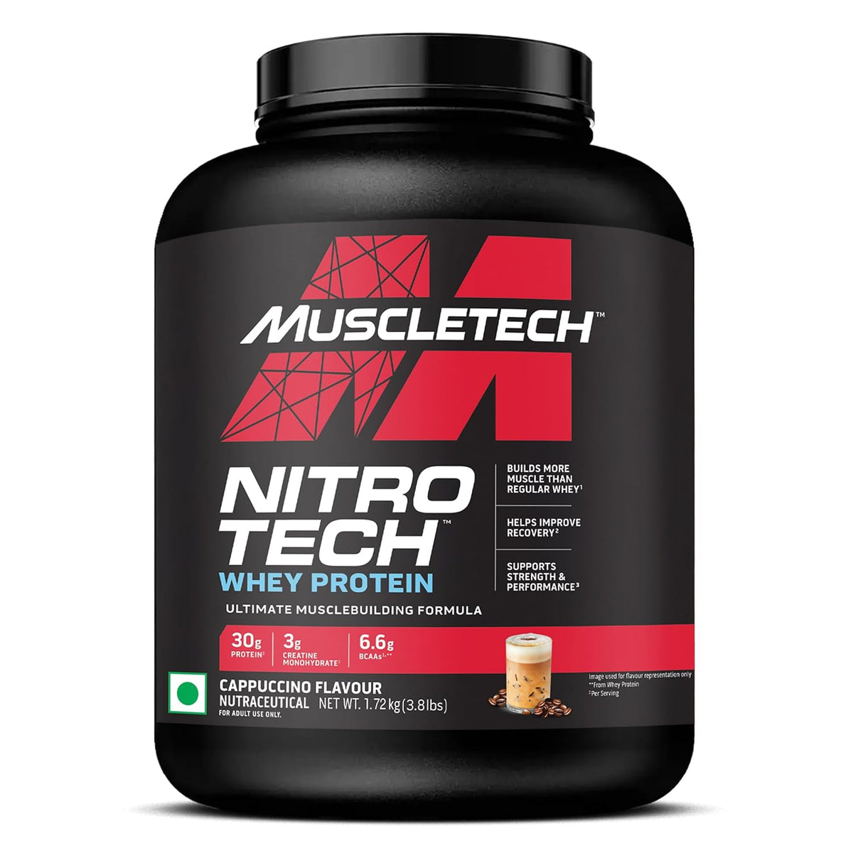 MUSCLETECH NITROTECH WHEY PROTEIN 1.72 KG CAPPUCCINO