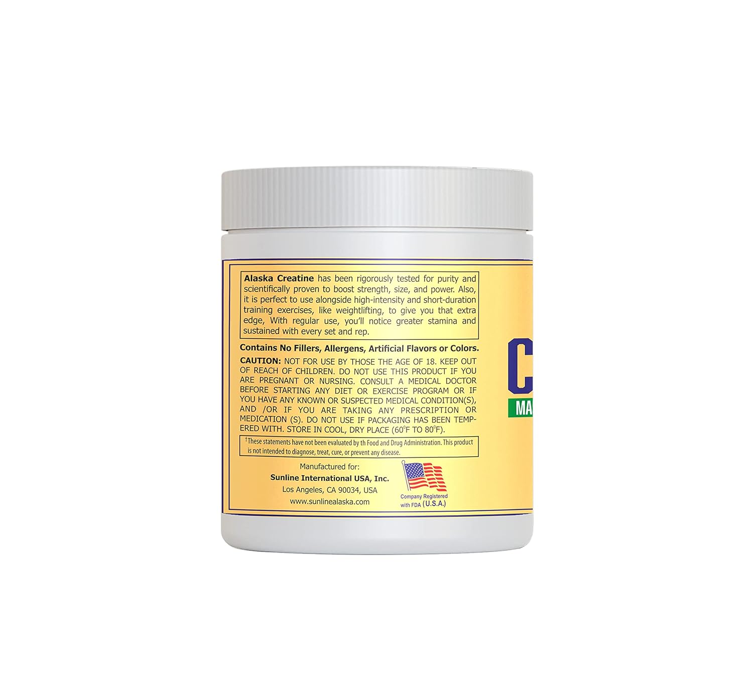 Sunline Alaska Creatine | Mass Building | Energy Production | 300Gram,60 Servings
