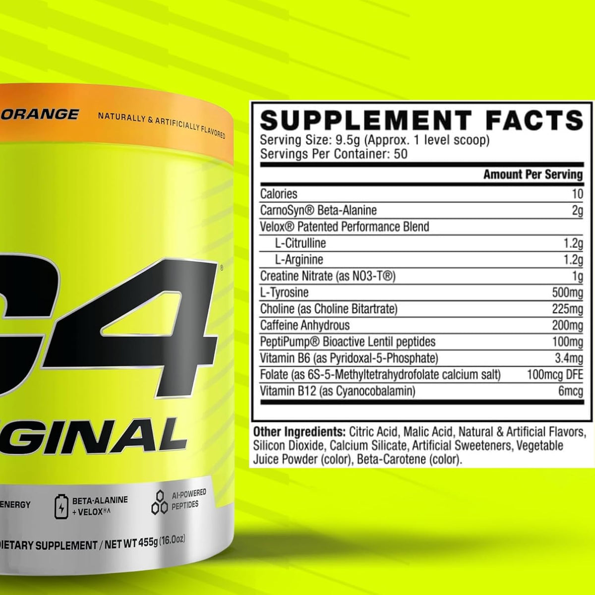 CELLUCOR C4 ORIGINAL PRE-WORKOUT 455 GM ORANGE