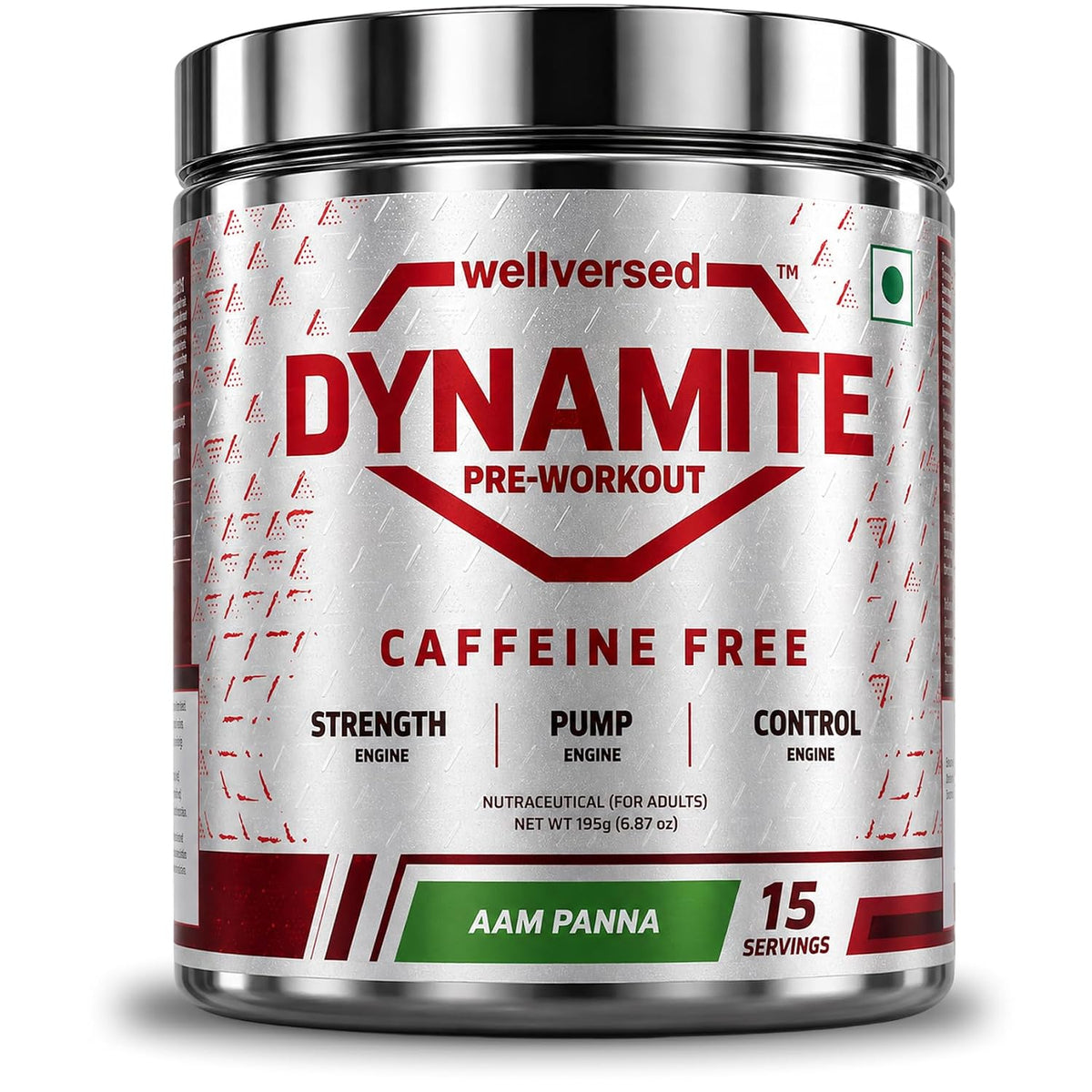 WELLVERSED DYNAMITE PRE-WORKOUT CAFFEINE FREE 195 GM AAM PANNA