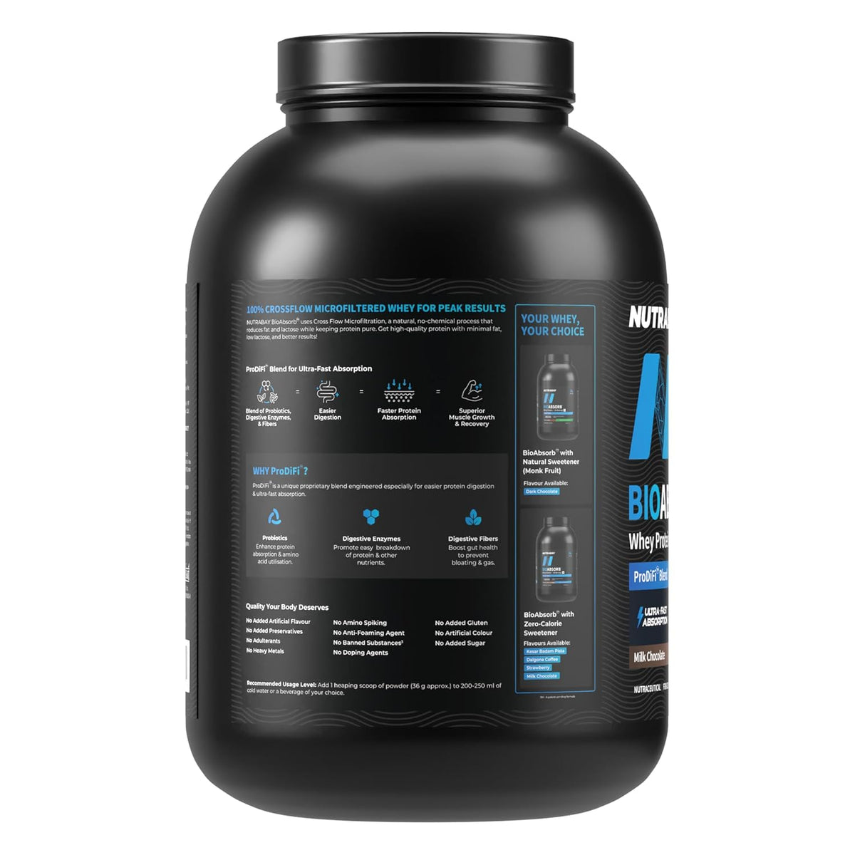 NUTRABAY BIOABSORB WHEY PROTEIN 2 KG MILK CHOCOLATE