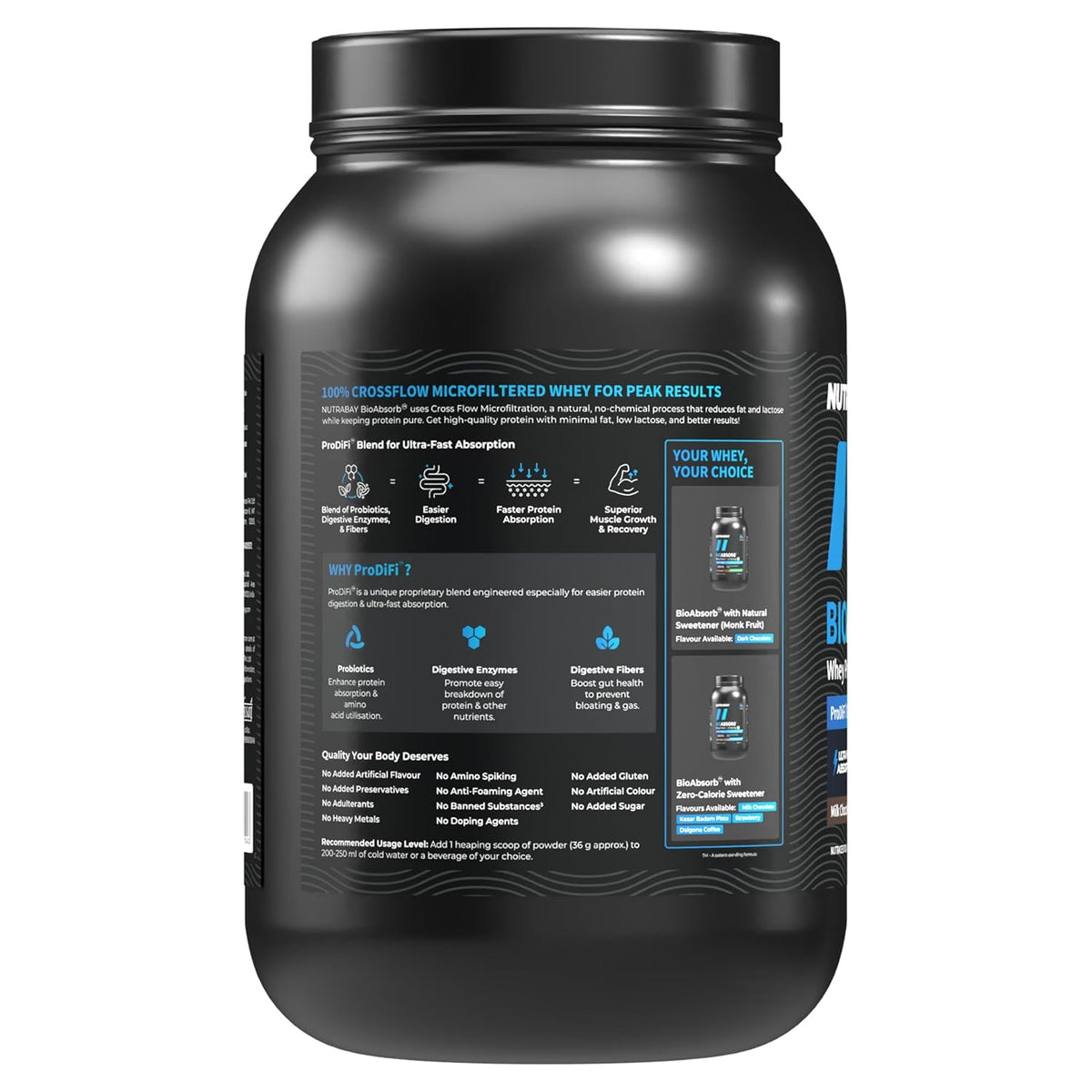 NUTRABAY BIOABSORB WHEY PROTEIN 1 KG MILK CHOCOLATE