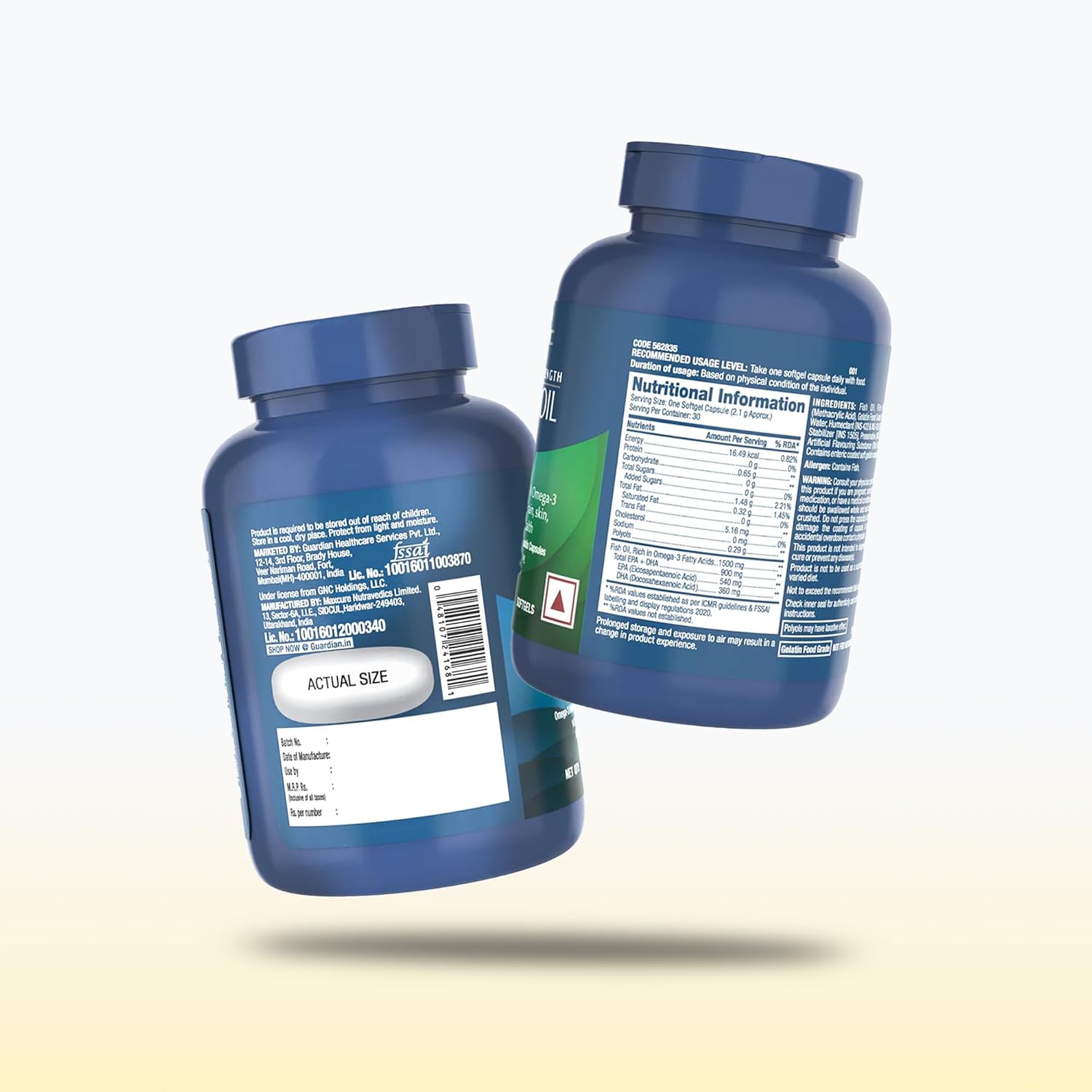 GNC Triple Strength Fish Oil 1500mg Omega-3 with 900mg EPA & DHA | 30 Softgels | For Heart, Healthy Cholesterol, Joint Comfort, Focus & Vision | Enteric-Coated for No Fishy Aftertaste |USA Formulated