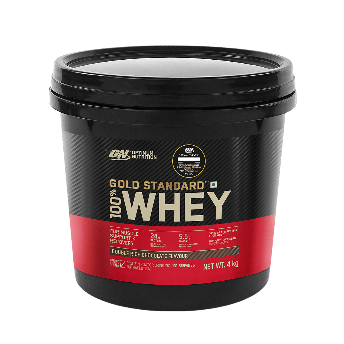 Optimum Nutrition Gold Standard 100% Whey 4 Kg Double Rich Chocolate - front