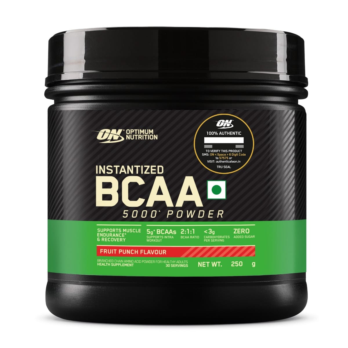 Optimum Nutrition Instantized BCAA 5000 250 Gm Fruit Punch - front