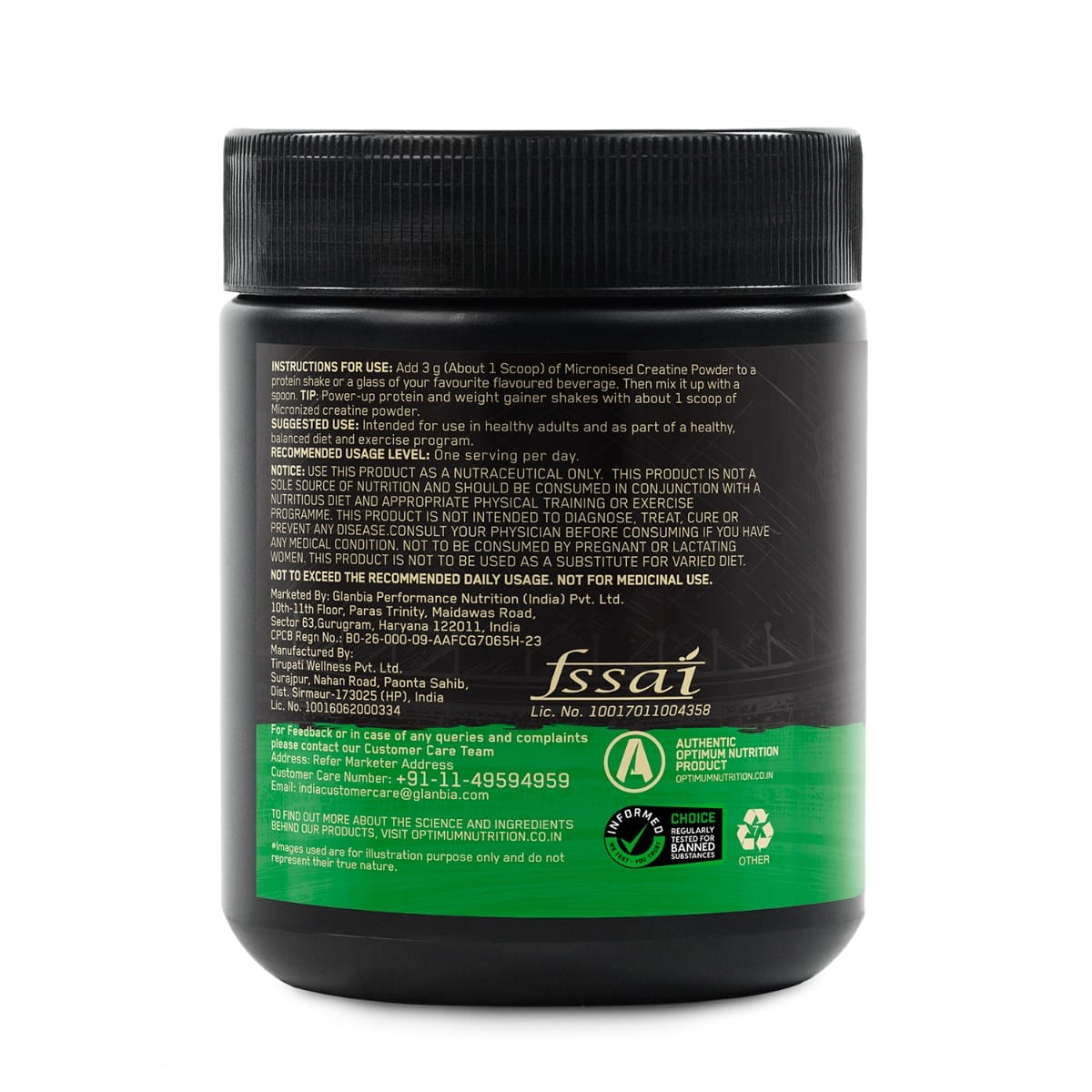 OPTIMUM NUTRITION CREATINE 100 GM UNFLAVORED