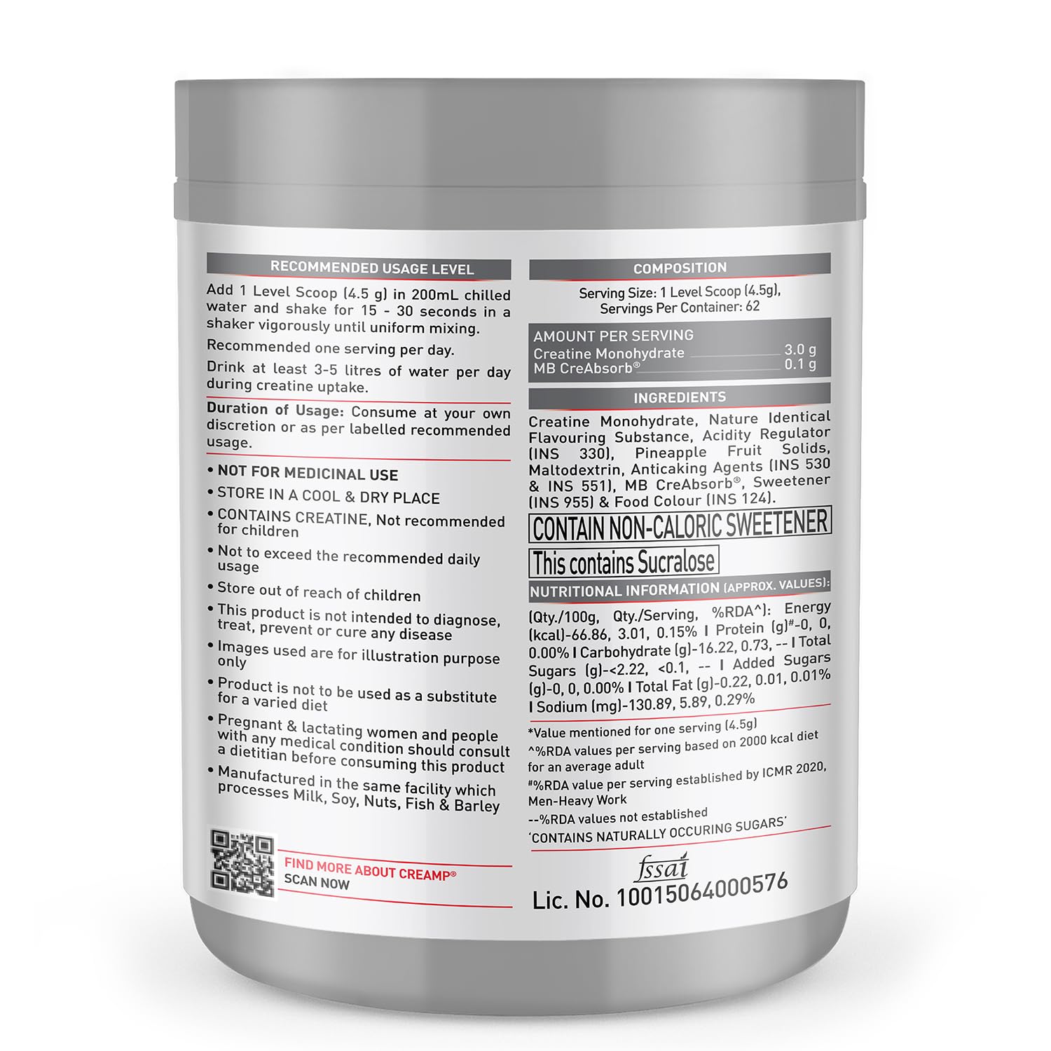 Muscleblaze Creatine Creamp 100g Watermelon Kool Aid image 2