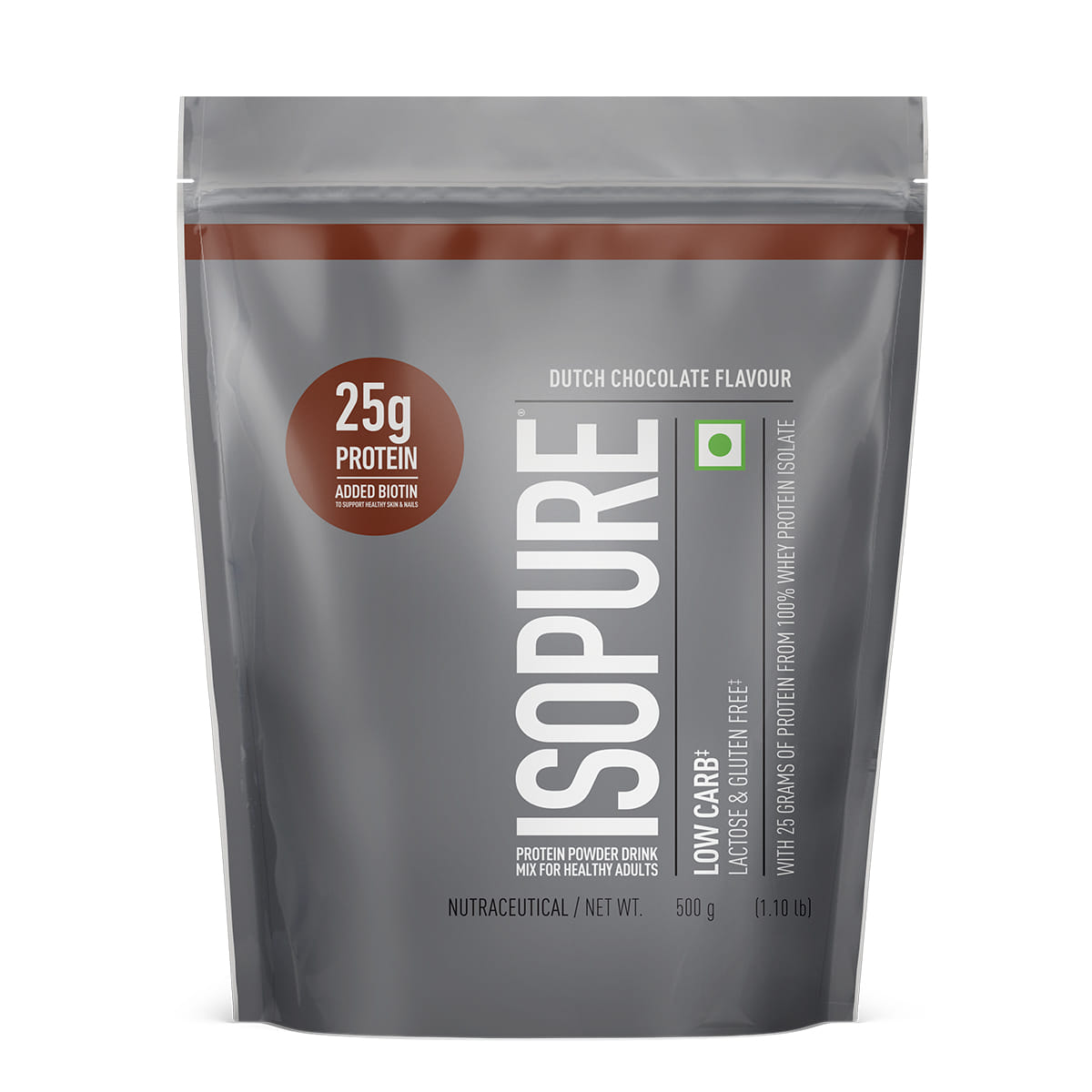Isopure Low Carb Protein 500 Gm Dutch Chocolate - front