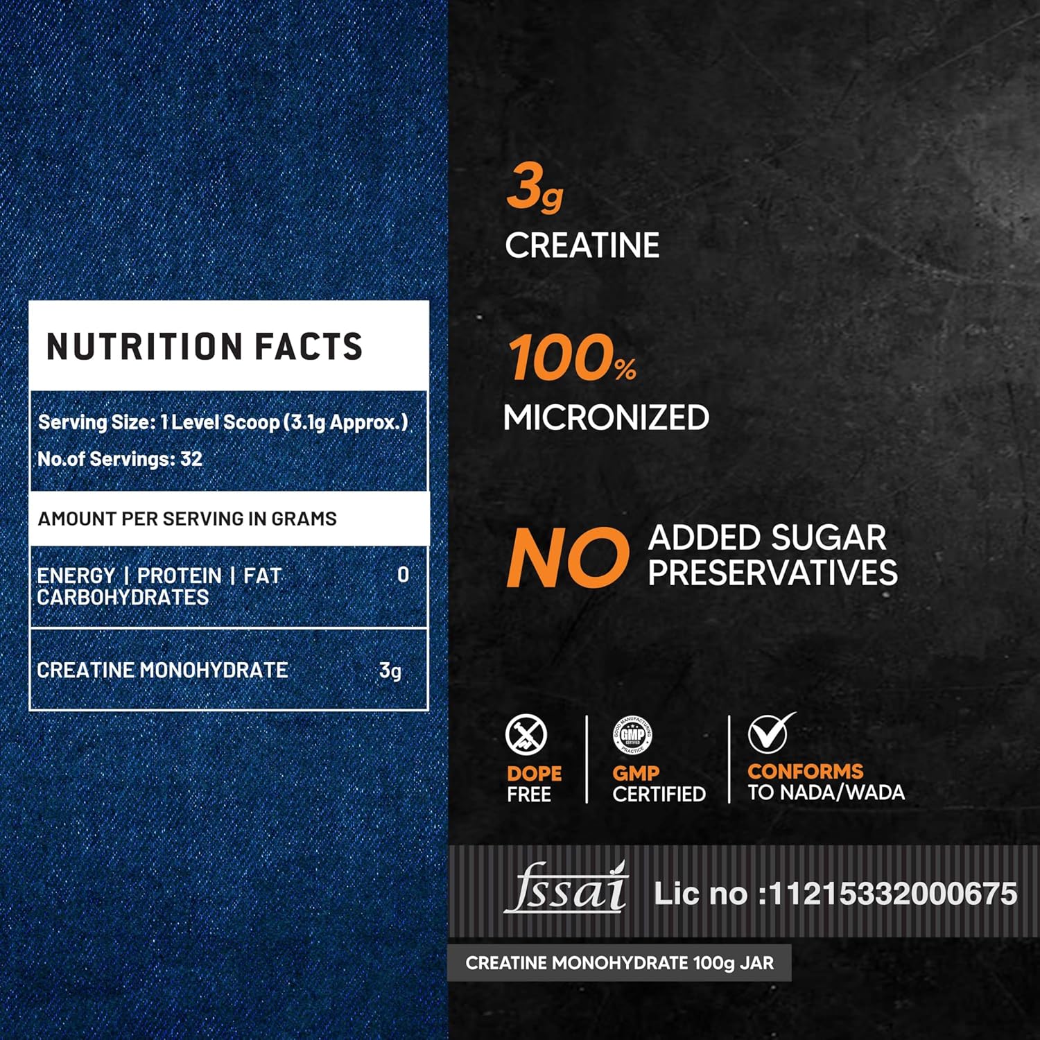AS-IT-IS ATOM Creatine Monohydrate 100g - 32 Servings, Classic Rose, Dope free, Enhances Performance, Promotes Muscle Gains