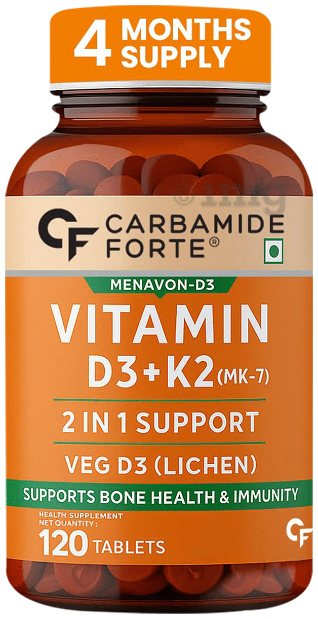Carbamide Forte Menavon Vitamin D3+K2 120 Tablets - front