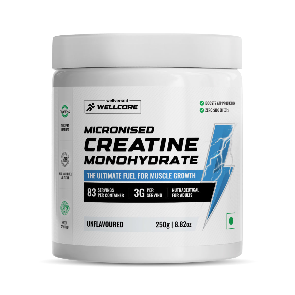Wellcore Creatine Monohydrate 250 Gm Unflavoured - Front