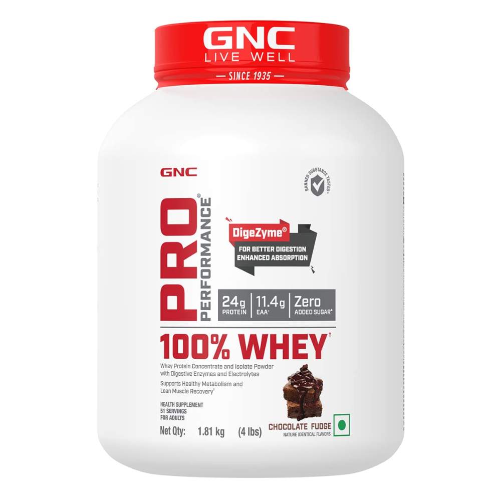 GNC Pro Performance 100% Whey 1.81 Kg Chocolate Fudge - front