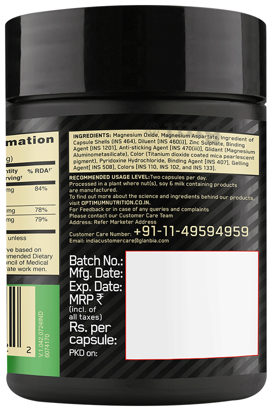 Optimum Nutrition Zma 60 Capsules