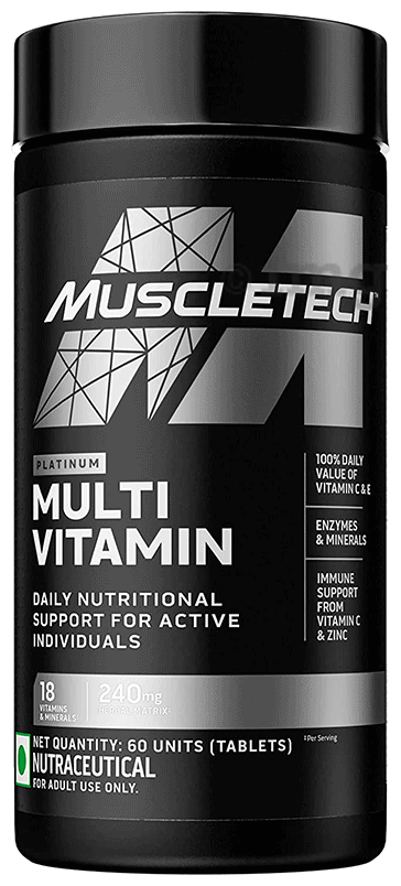 Muscletech Platinum Multi Vitamin 60 Tablets - front