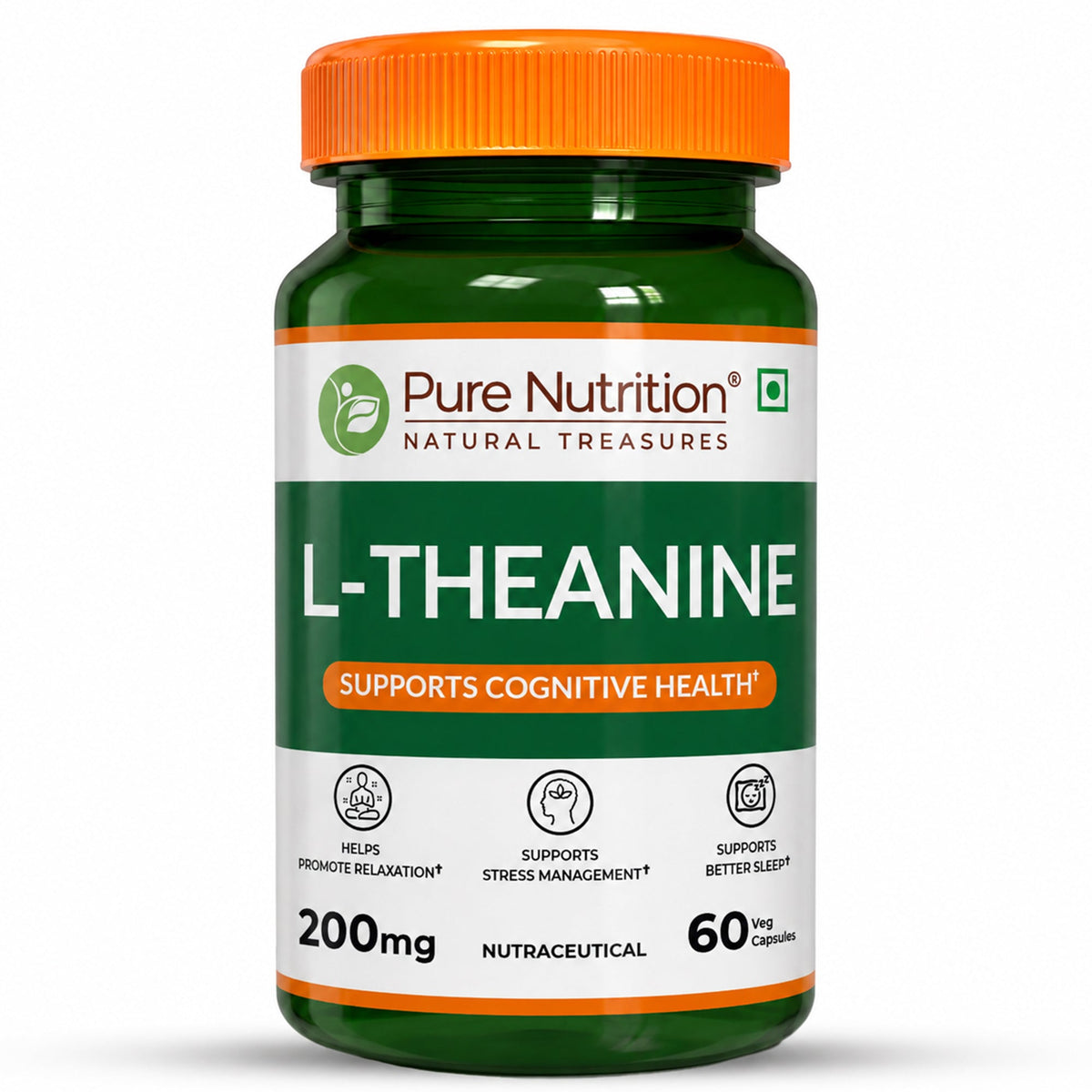PURE NUTRITION L-THEANINE 200 MG 60 VEG CAPSULES