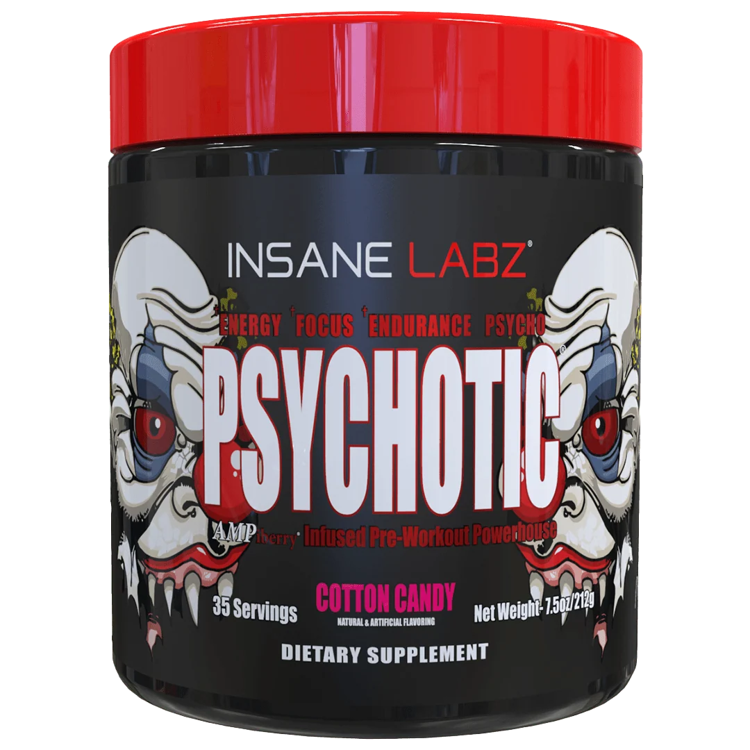 Insane Labz Psychotic Pre-Workout 212 Gm Cotton Candy - front