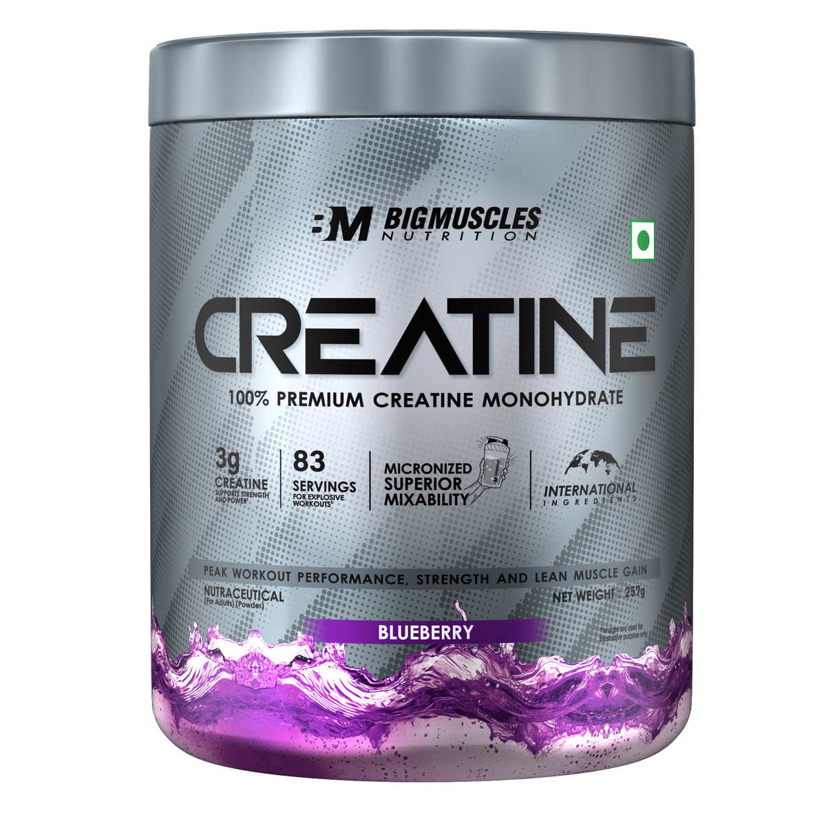 BIGMUSCLES CREATINE 257 GM BLUEBERRY
