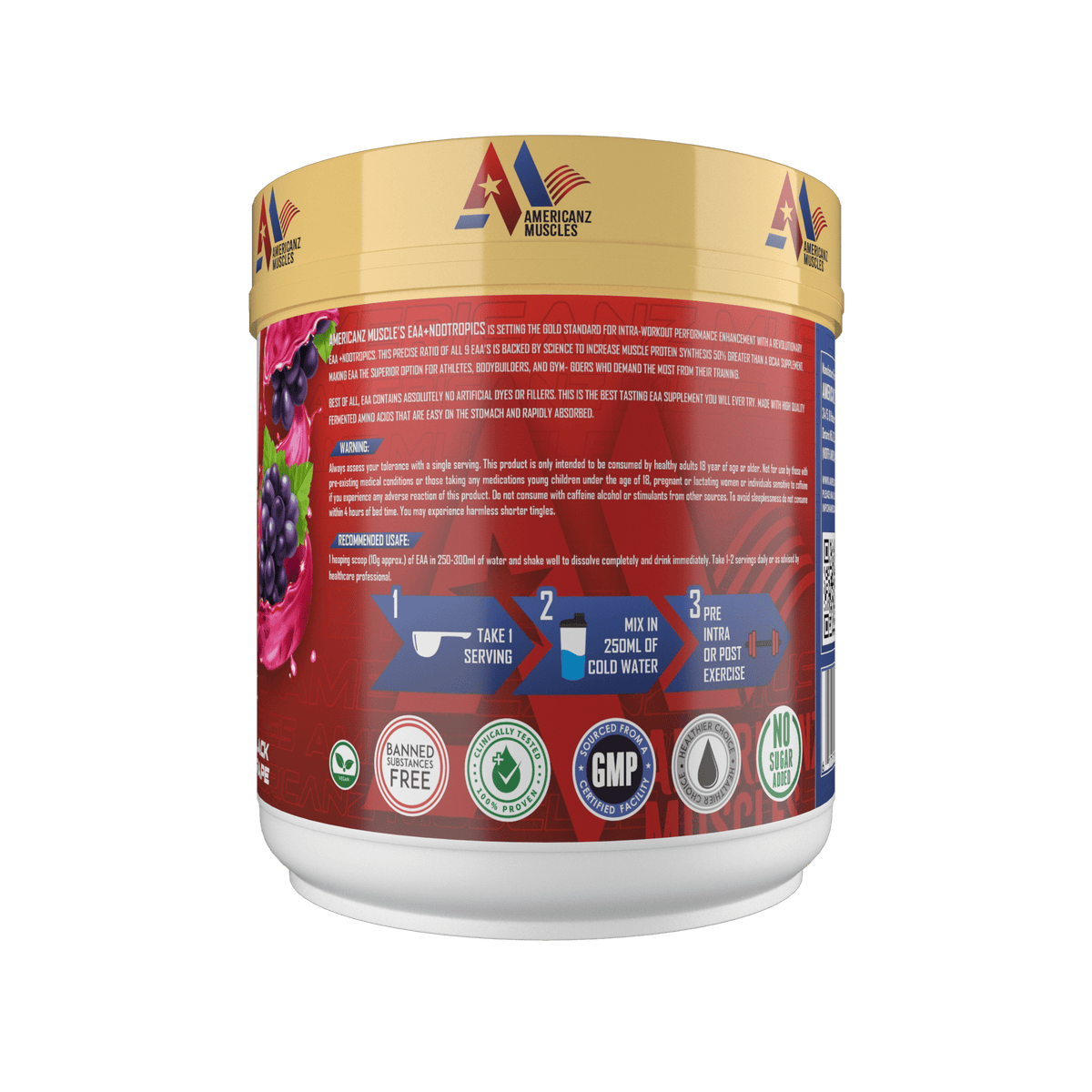 Americanz Muscles Eaa+Nootropics 8:1:1 300 Gm Black Grape