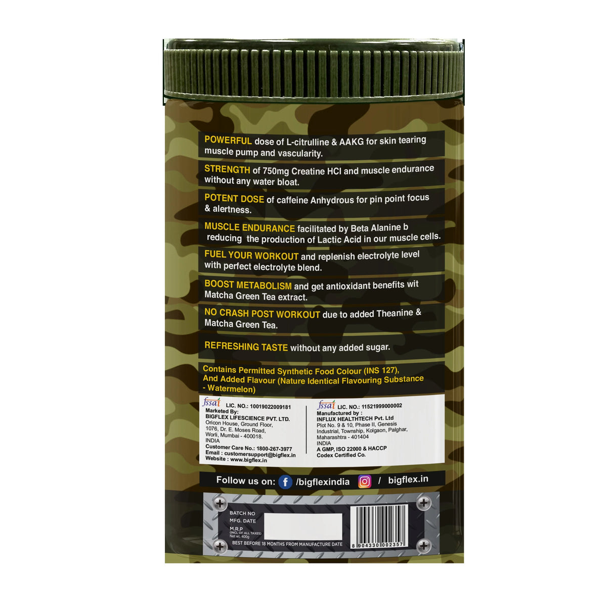 Big Flex Legendary Series Nuke Explosuve Pre-Workout 400 Gm Watermelon