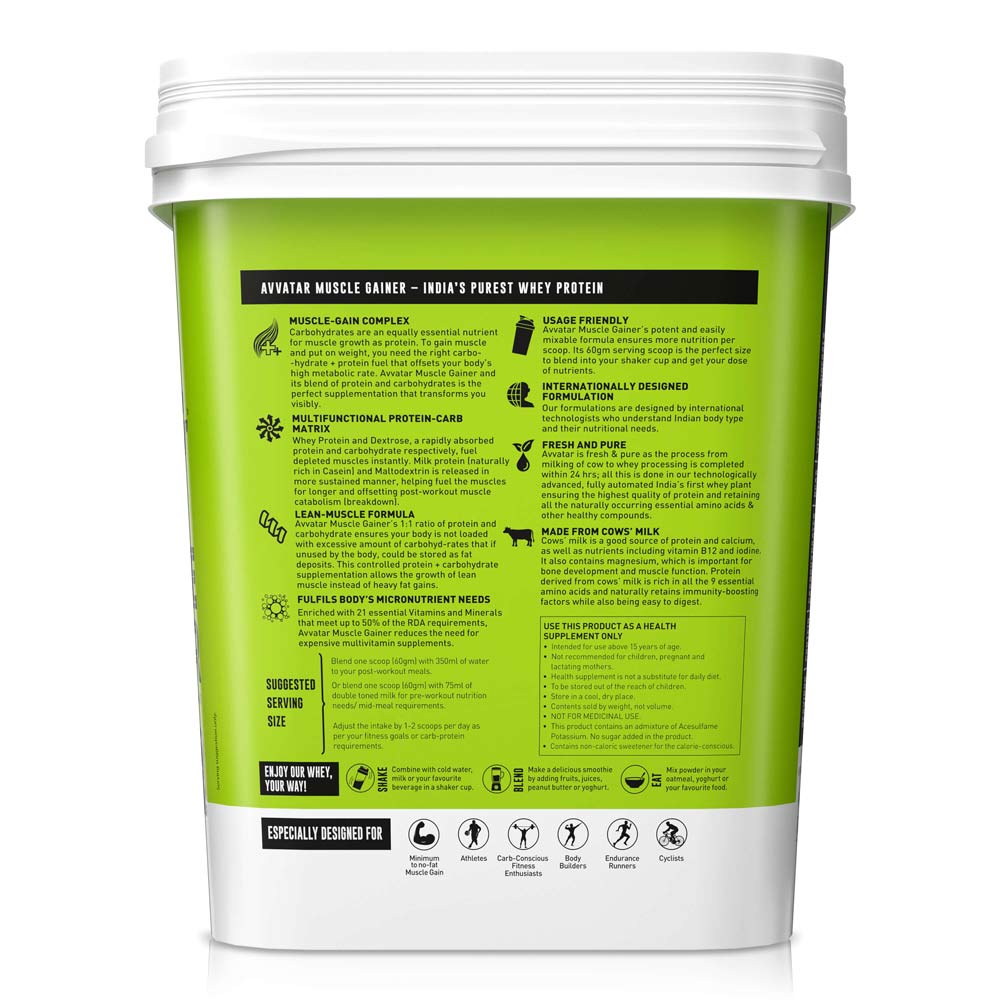 Avvatar Muscle Gainer 4 Kg Belgian Chocolate - Back
