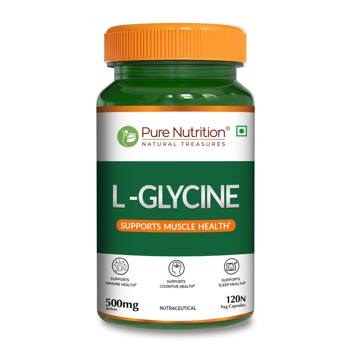 PURE NUTRITION L-GLYCINE 500 MG 120 VEG CAPSULES